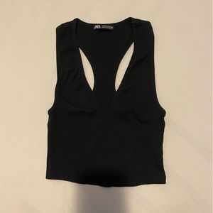 Black racer back Zara crop top